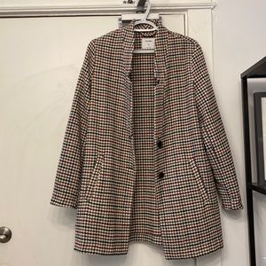 Houndstooth Wool Blend Jacket